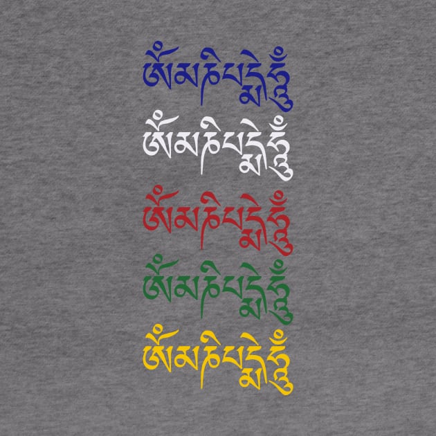 Om Mani Padme Hum Tibetan Buddhist Mantra Dharma Colors by TammyWinandArt